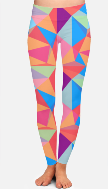 Triangles - High Waist Leggings-Printed