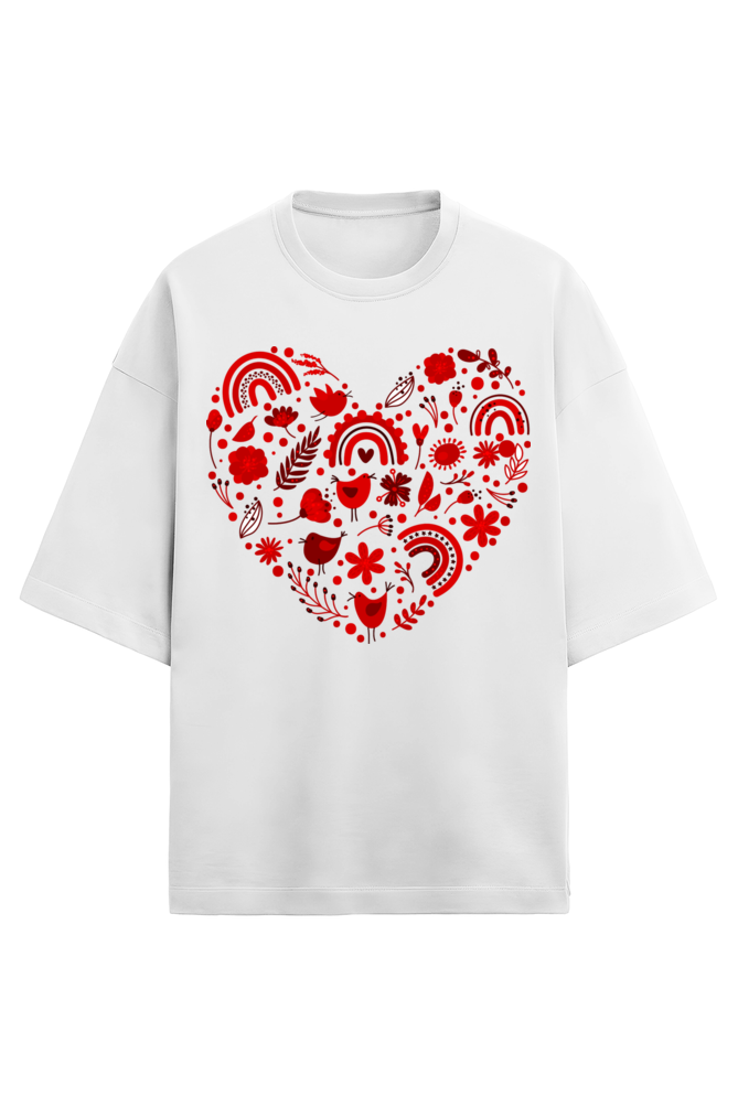 Heart collage  Terry Oversized T-Shirt