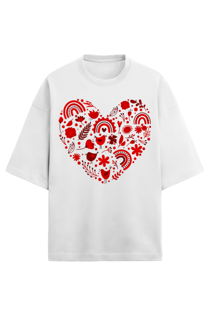 Heart collage  Terry Oversized T-Shirt