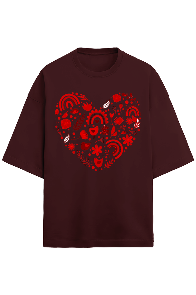 Heart collage  Terry Oversized T-Shirt