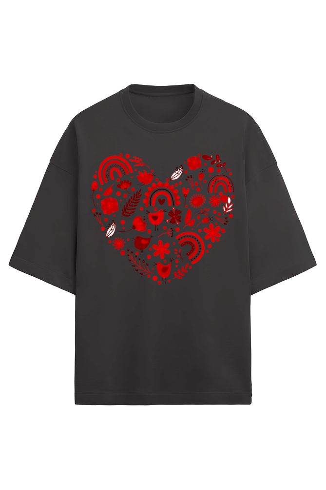 Heart collage  Terry Oversized T-Shirt