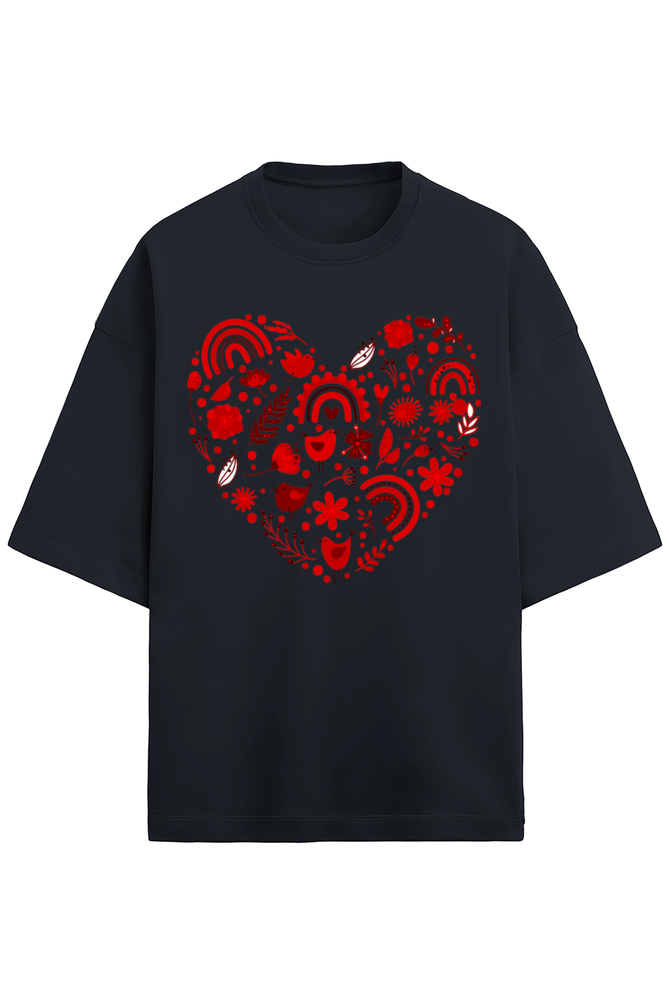 Heart collage  Terry Oversized T-Shirt