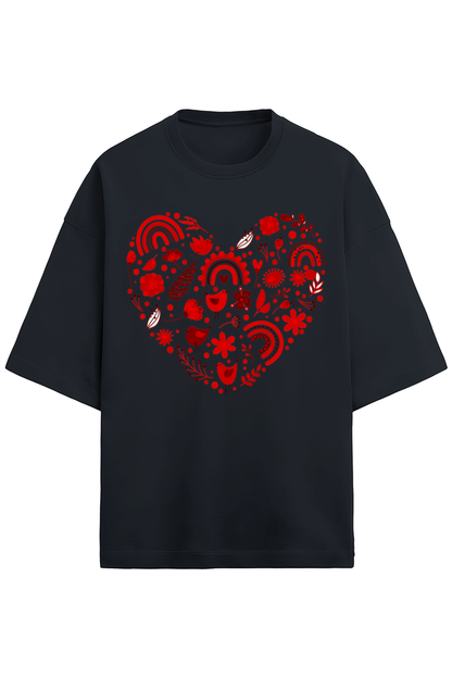 Heart collage  Terry Oversized T-Shirt