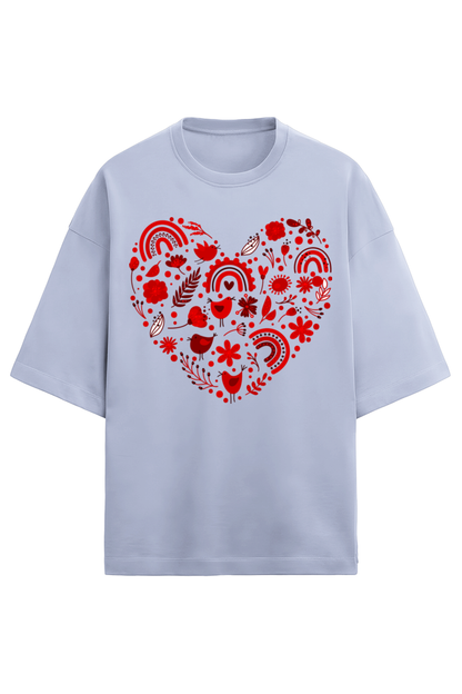 Heart collage  Terry Oversized T-Shirt