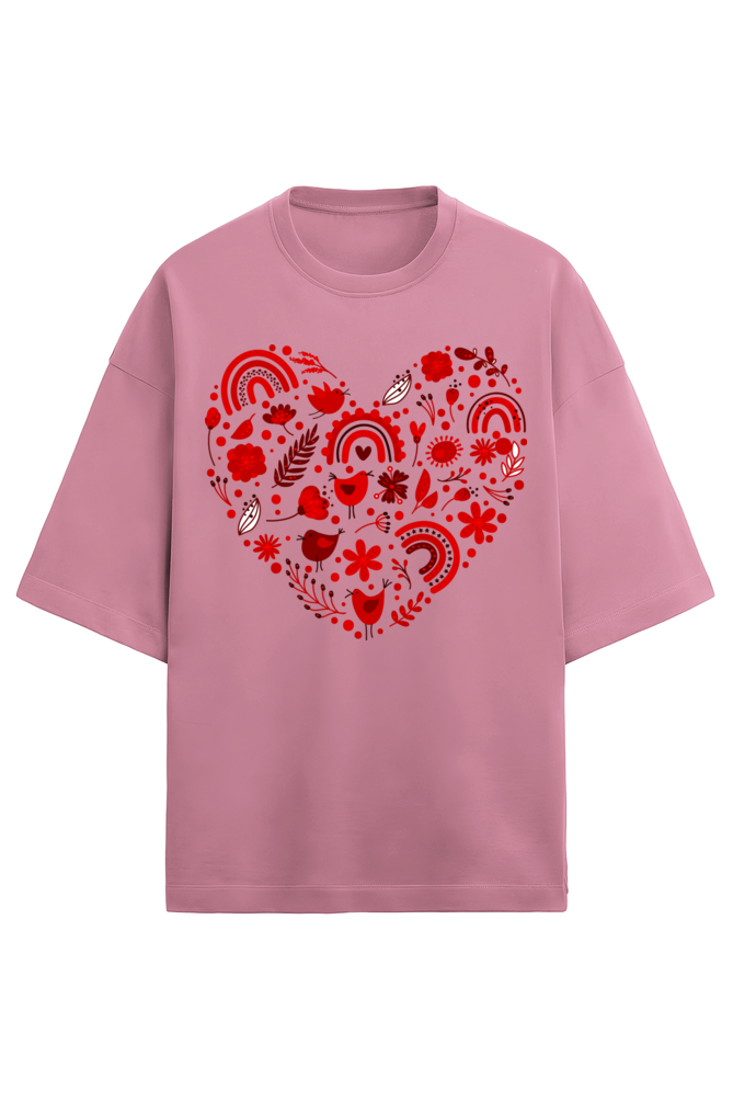 Heart collage  Terry Oversized T-Shirt