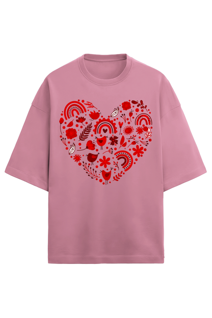 Heart collage  Terry Oversized T-Shirt