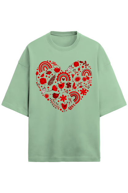 Heart collage  Terry Oversized T-Shirt