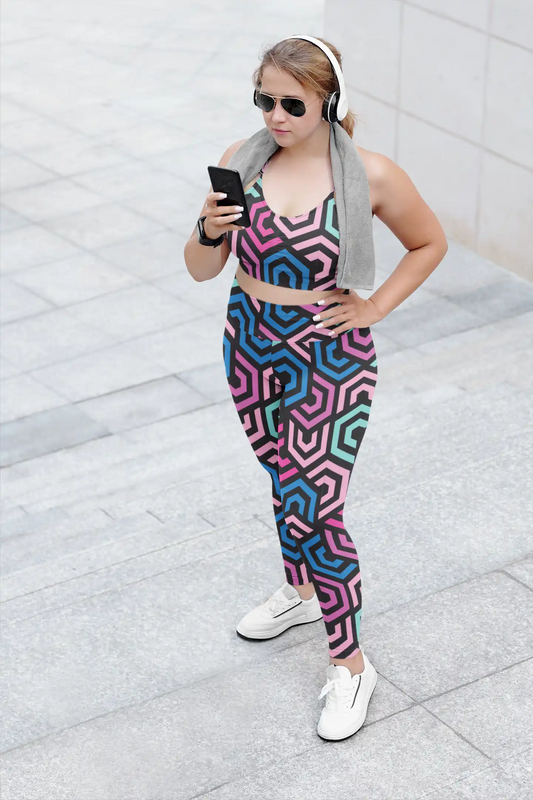 Hexagon - High Waist Leggings